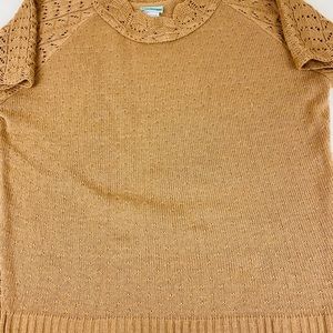 Sara Morgan-Crochet Short Sleeves top.Brown. Large